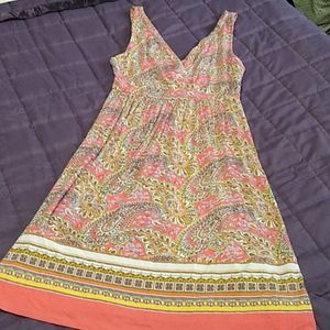 Old Navy Midi Dress Peach Paisley Soft! Small